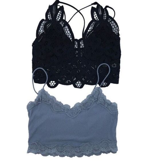 Shein Other - Shein Qutie Lace Trim Crop Cami Top and Crochet Lace Bralette Bundle Medium